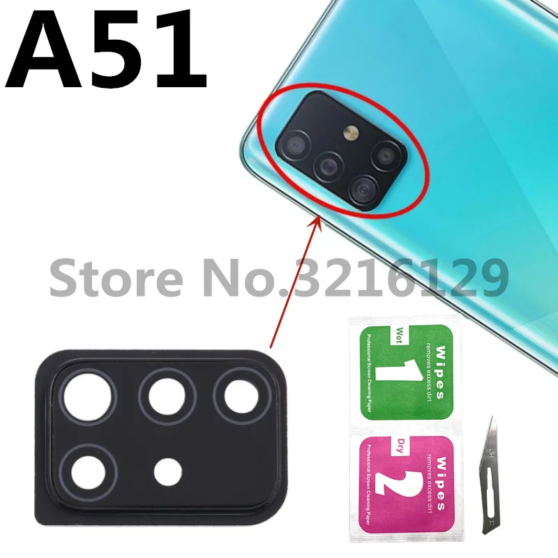 For Samsung A13 A23 A33 A53 A73 A21 A31 A41 A51 A71 A32 A52 A72 4G 5G Back Camera Lens Frame Cover Rear Housing Case Glass Part