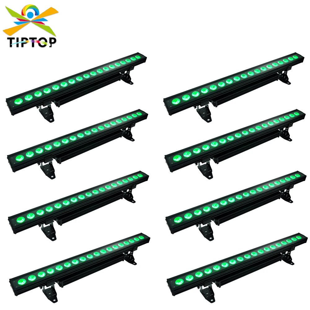 TIPTOP Aluminum Battery 18x18W Wall Washer LED Light RGBWAP Professional Stage Lighting Remote Outdoor LED Light Bar TP-BW1818