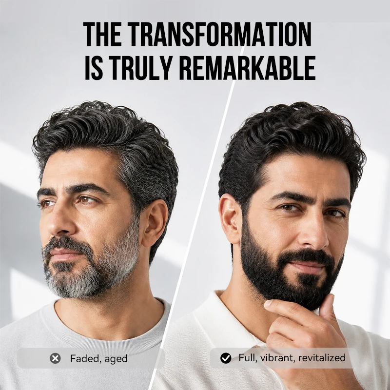 10-Pack Natural Black Beard Hair Dye Shampoo for Men 3 Minutes Fast Change Hair Color Black Beard Dye Cream Temporary Hair Dyed - view 3