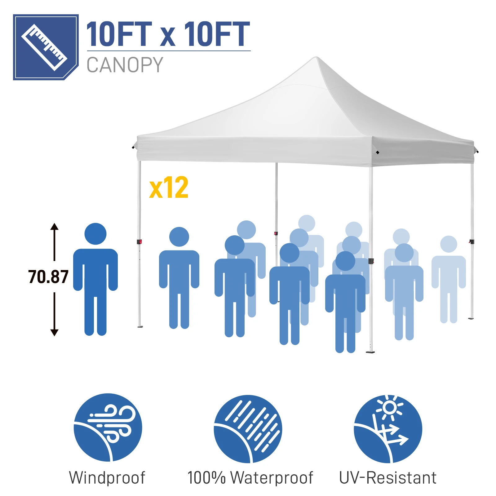 WHITE Pop-up Canopy with 4 Sandbags 10*10ft