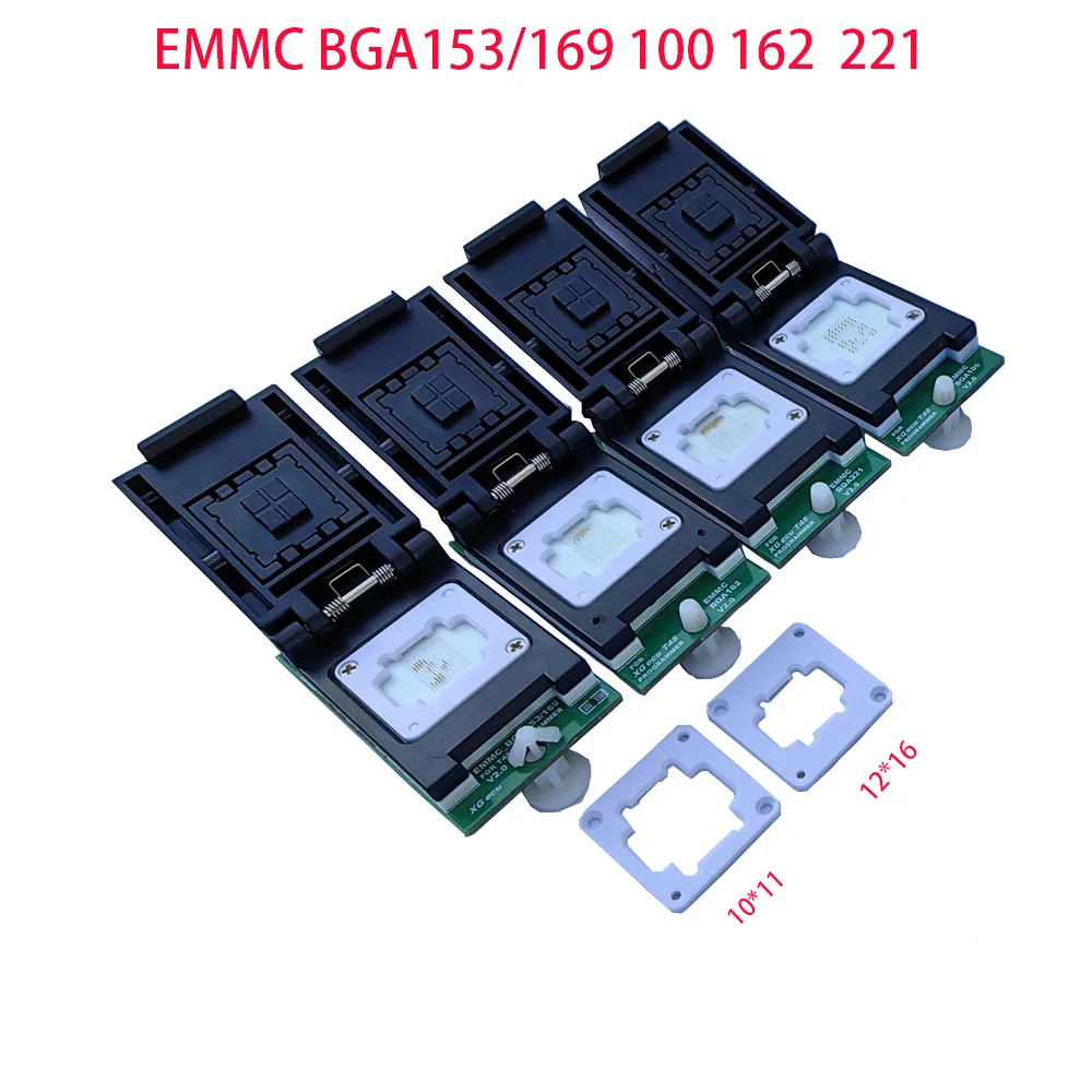 XGECU EMMC BGA221 BGA153/169 BGA100 BGA162 Adapter Socket for T48 Programmer V2.0 Dual Head Probe Holder Reliable contac