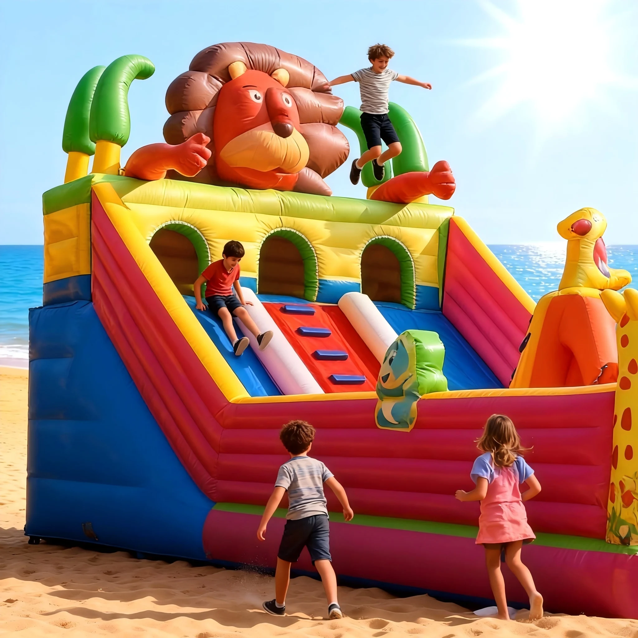 

Надувной батут из ПВХ с УФ-защитой, грузоподъемность 1000 кг, простая установка, для 15 пассажиров, развлекательное оборудование для прыжков и игр