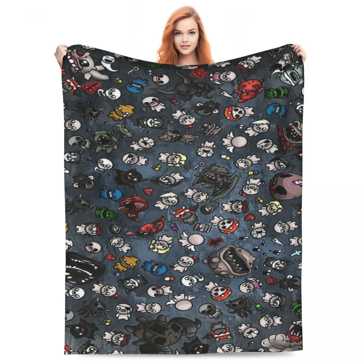 Throw Blanket Binding Of Isaac Micro Fleece Blanket Four Sizes Cartoon Comfortable For Bedroom AntiPilling Blanket