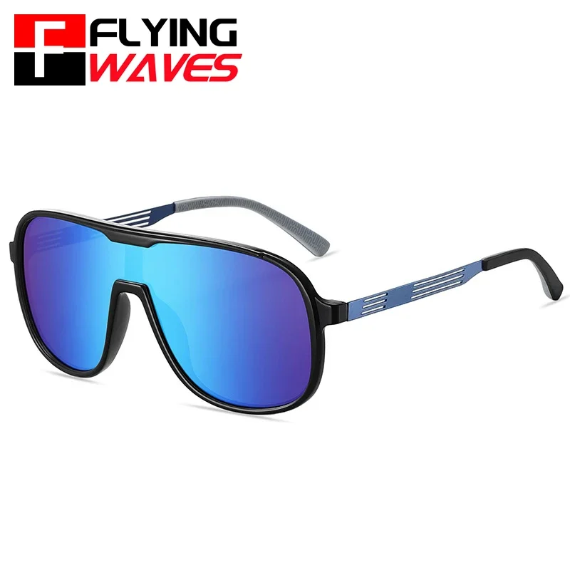 FLYING WAVES Luxus-polarisierte Sonnenbrille, große Rahmen, Unisex, UV400, Sport-Sonnenbrille, Herren und Damen, Radfahren, Baseball, Laufen, Angeln
