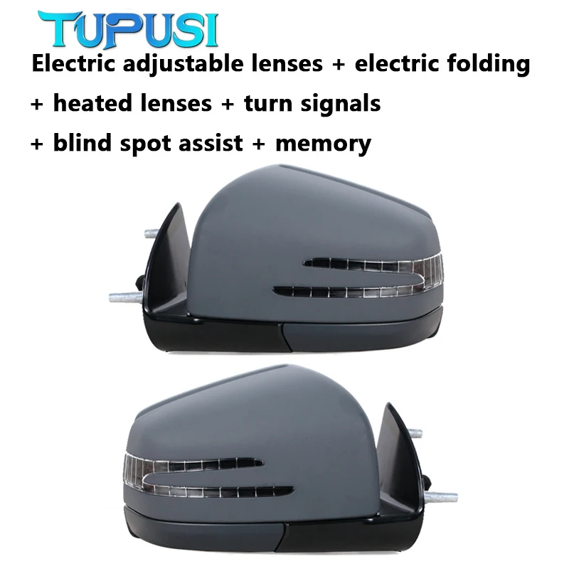 1668100164 1668100264 Czarny Zespół Lusterka Bocznego Samochodowego z Regulacją Elektryczną do Mercedes Benz W164 X164 ML GL Cl 2005-2019