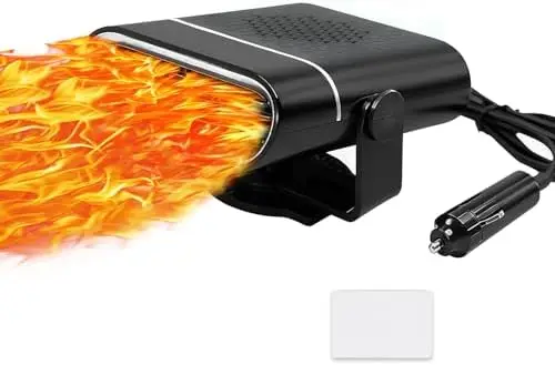 

150W 12V Car Heater & Fan – Dual Mode Portable Defroster with 360° Rotation – Fast Interior Heating & Cooling