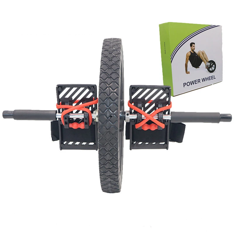 

Двойной роликовый тренажер для пресса с подставкой для ног, домашний тренажер для тренировки мышц живота