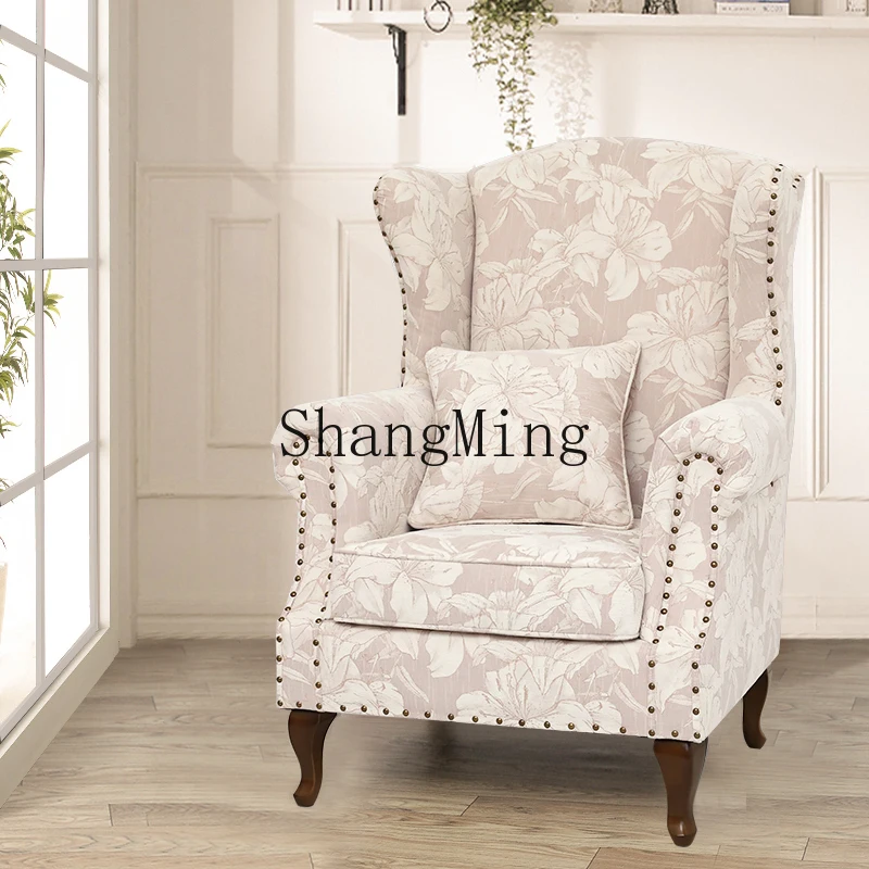 

DHY country fabric sofa pastoral style single sofa living room master seat