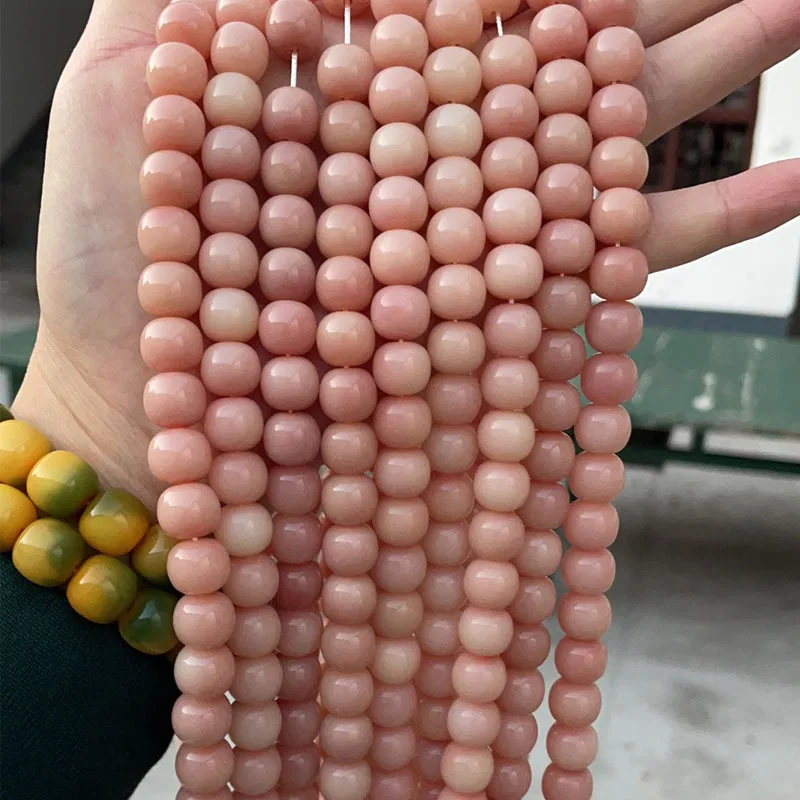 Natural Bodhi Rosary Cherry Blossom Powder Barrel Beads 108 Pieces Crafts Bodhi Bracelet Hot Sale Factory Buddha Beads