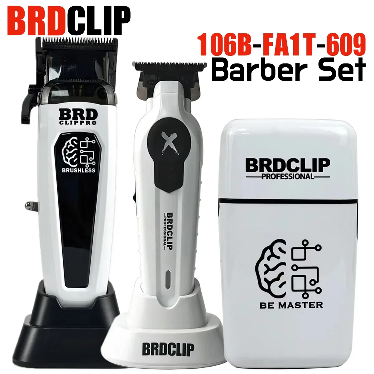 

BRDCLIP 106B FA1T 609 Профессиональная машинка для стрижки волос 7500 об/мин 7700 об/мин 7000 об/мин Лезвие DLC с основанием 106B Машинка для стрижки с бесщеточным двигателем