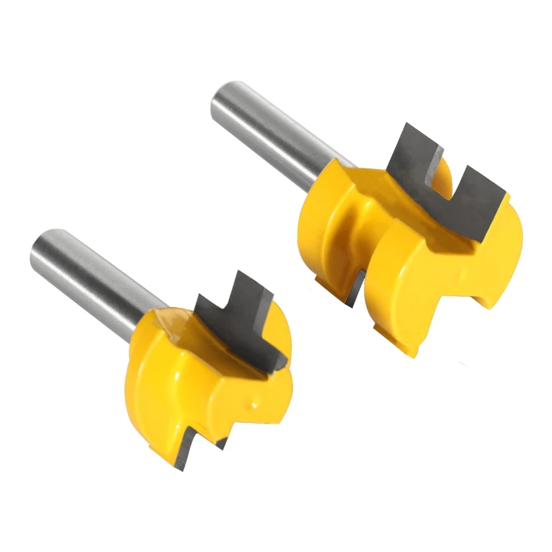 YUSUN 2PCS  Tongue＆Groove Assembles Cover 1-1/2 Router Bit Carbide Tipped Woodworking Milling Cutter For Wood Tools