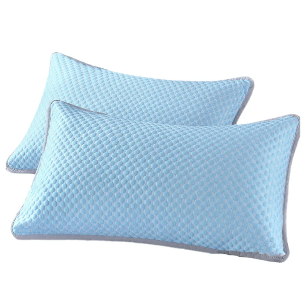 

2 Pcs Breathable Cool Ice Bean Pillowcase Skin-friendly Washable Summer Pillowcover Rectangular Bump Design Pillow Protecter