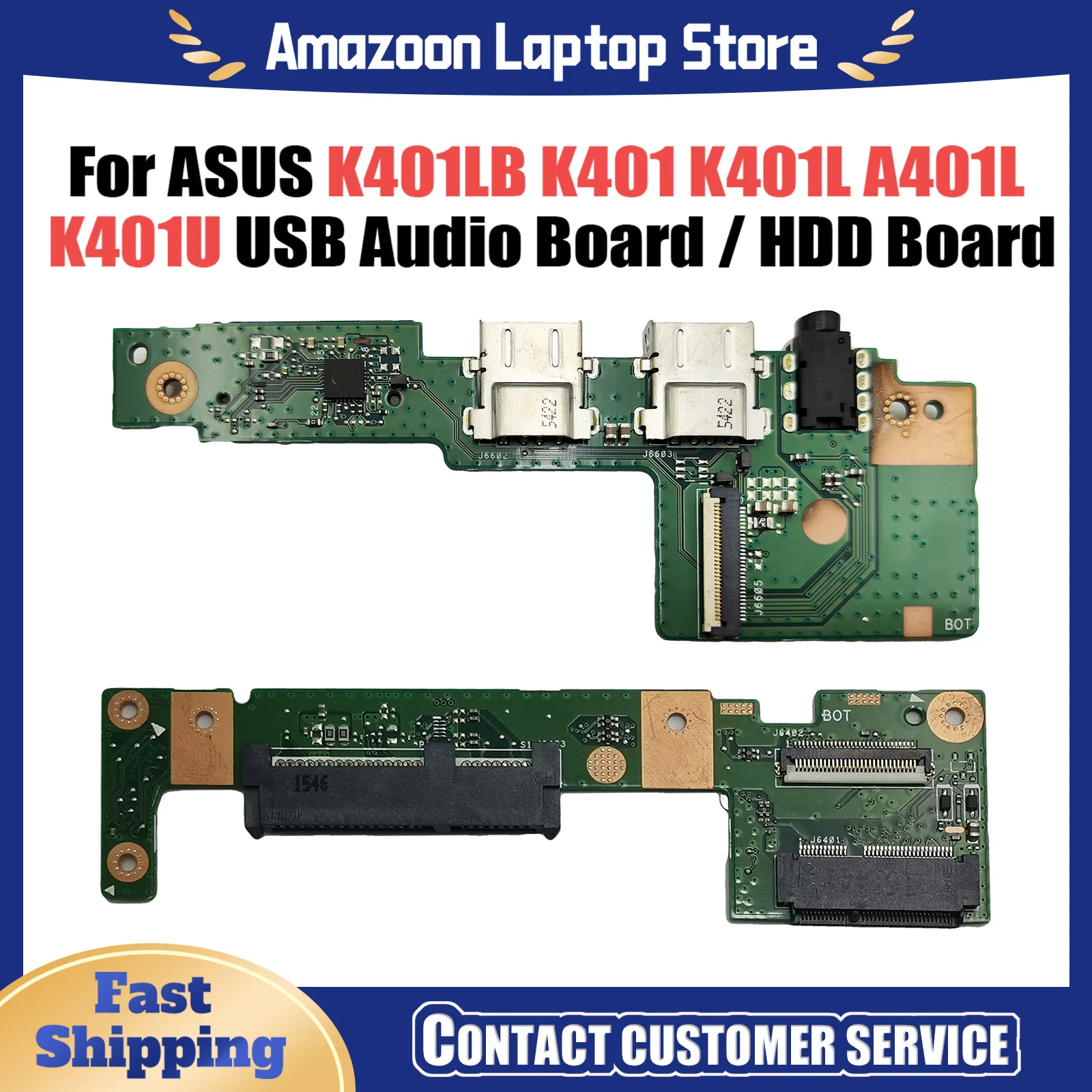 K401LB IO Board REV 2.0 For ASUS K401LB K401 K401L A401L K401U USB Audio board and HDD Boards 100% OK