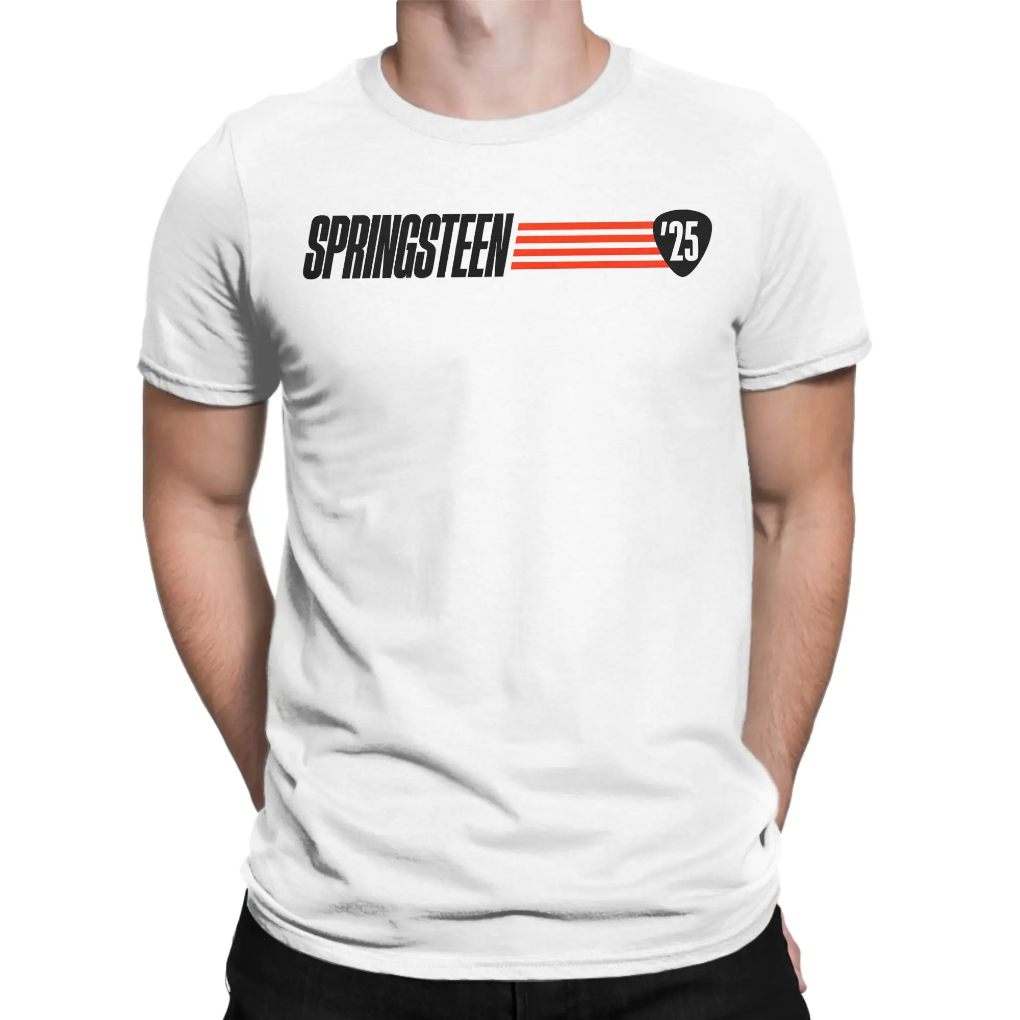 ブルース・スプリングスティーンツアー 2025 メンズ Tシャツ楽しい Tシャツ半袖クルーネック Tシャツ綿 100% 4XL 5XL 服