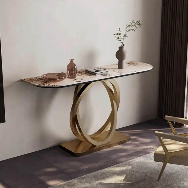 

Роскошный входной стол, вилла, отель, современные простые входные полки, декоративный шкаф для прохода, каменная плита, столешница