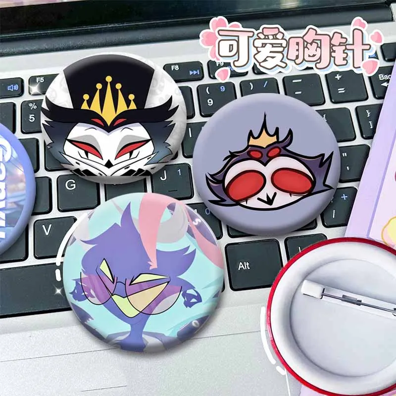 Helluva-A B-Boss Anime Button Brooch Cartoon Figure Blitzo Loona Millie Badge Handmade Enamel Pins Backpack Clothes Jewelry Gift