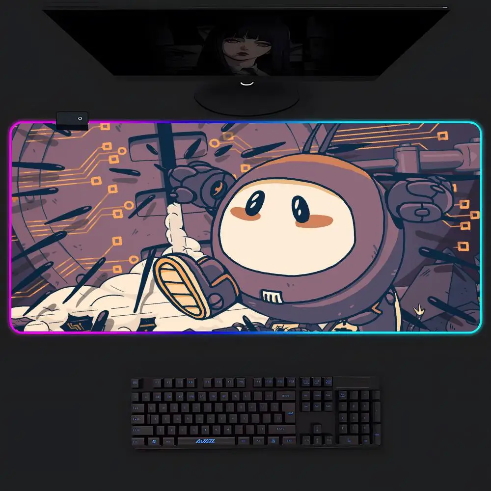 

H-Haiku The R-Robot Коврик для мыши Gamer Люминесцентный светодиодный коврик для мыши Игровой стол Rgb Настольный коврик Клавиатура Коврик для ПК Коврик для мыши