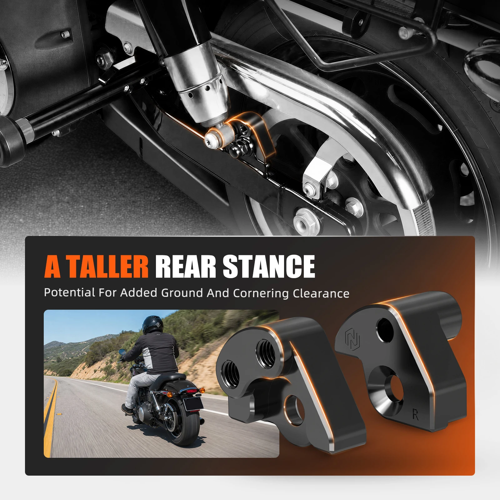 For Harley Dyna Street Bob FXDB 2006-2017 2-Position Rear Lift Kit Low Rider FXDL Super Glide FXD Fat Bob FXDF Wide Glide FXDWG 4