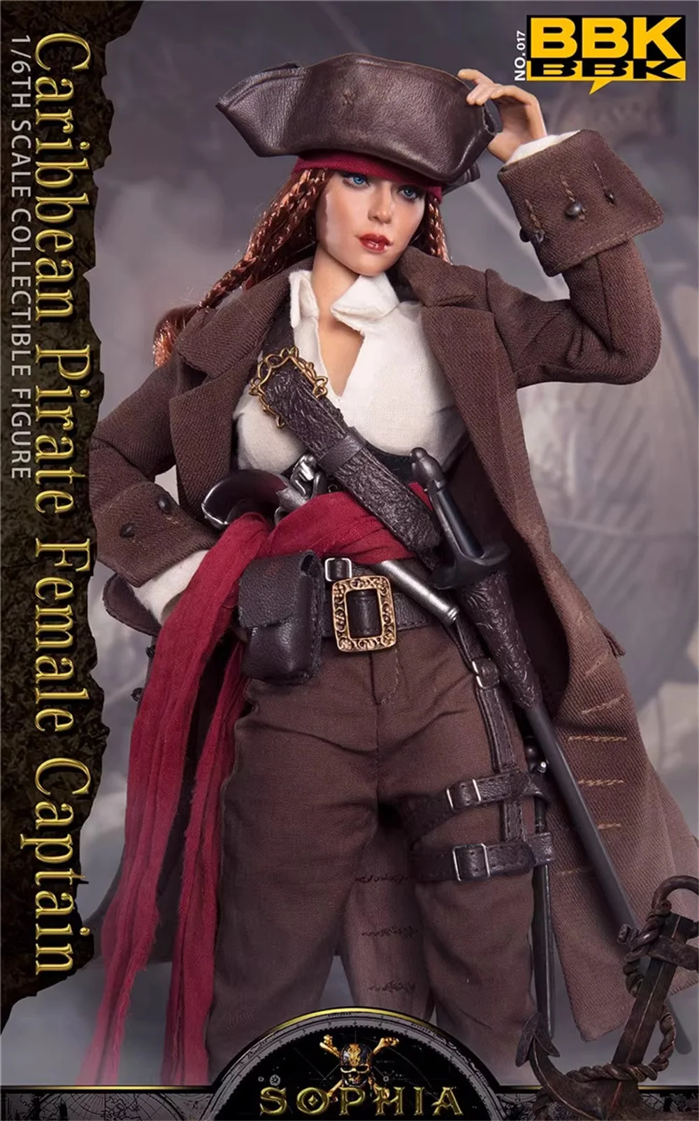 BBKTOYS BBK017 Female Girl Soldier Warrior Pirate Sophia Full Set Moveable Action Figure with Platform Gift For Fans Collect 1/6