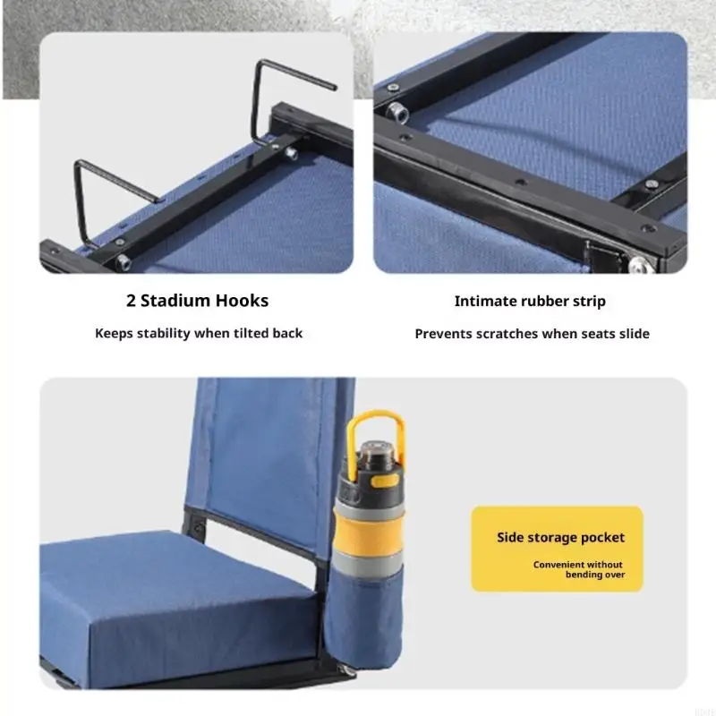 مقعد استاد محمول سهل الحمل مع مقبض مريح، كرسي ملون قوي قابل للطي لحمل سهل B03E
