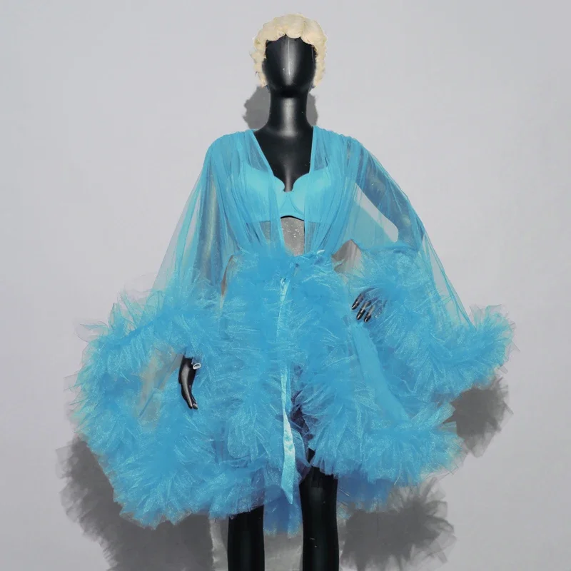 4 Kolory Seksowny Prześwitujący Płaszcz z Siateczki i Polaru Bikini Damski Kostium do Tańca Gogo Klub Nocny Dj Ds Impreza Strój do Tańca na Rurze XS6047