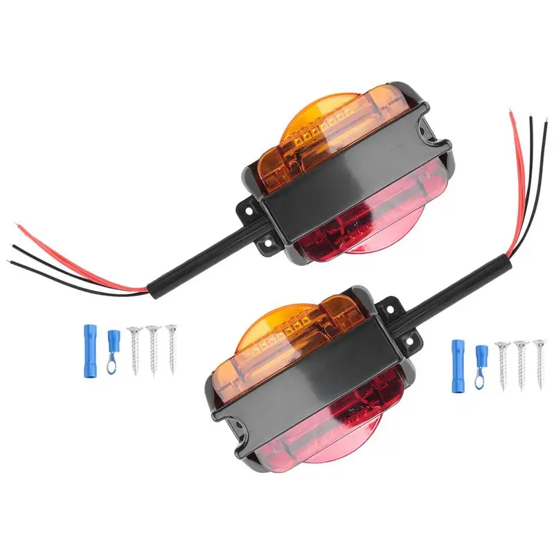 

Stable-2PCS Amber/Red LED Fender Marker Lights LED Clearance Trailer Fender Lights Trailer Light Assembly