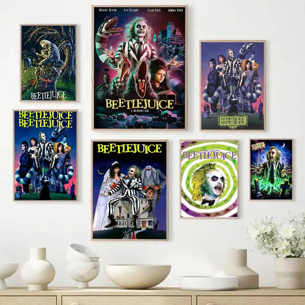 Horror B-Beetle Movies J-Juices Vintage Posters Sticky Vintage Room Home Bar Cafe Decor Kawaii Room Decor
