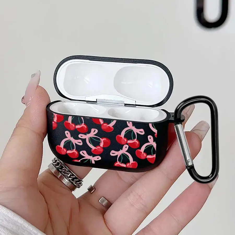 

Cute Bow Cherry Case For Airpods Pro2 1 Pro 3 2 4 Pro3 Earphone Cases Cover