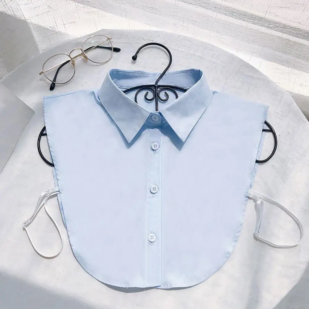 Women Fake Collar Detachable Collar Lapel With Side Strap Single Breasted False Collar Accessory For Women Style Solid Color