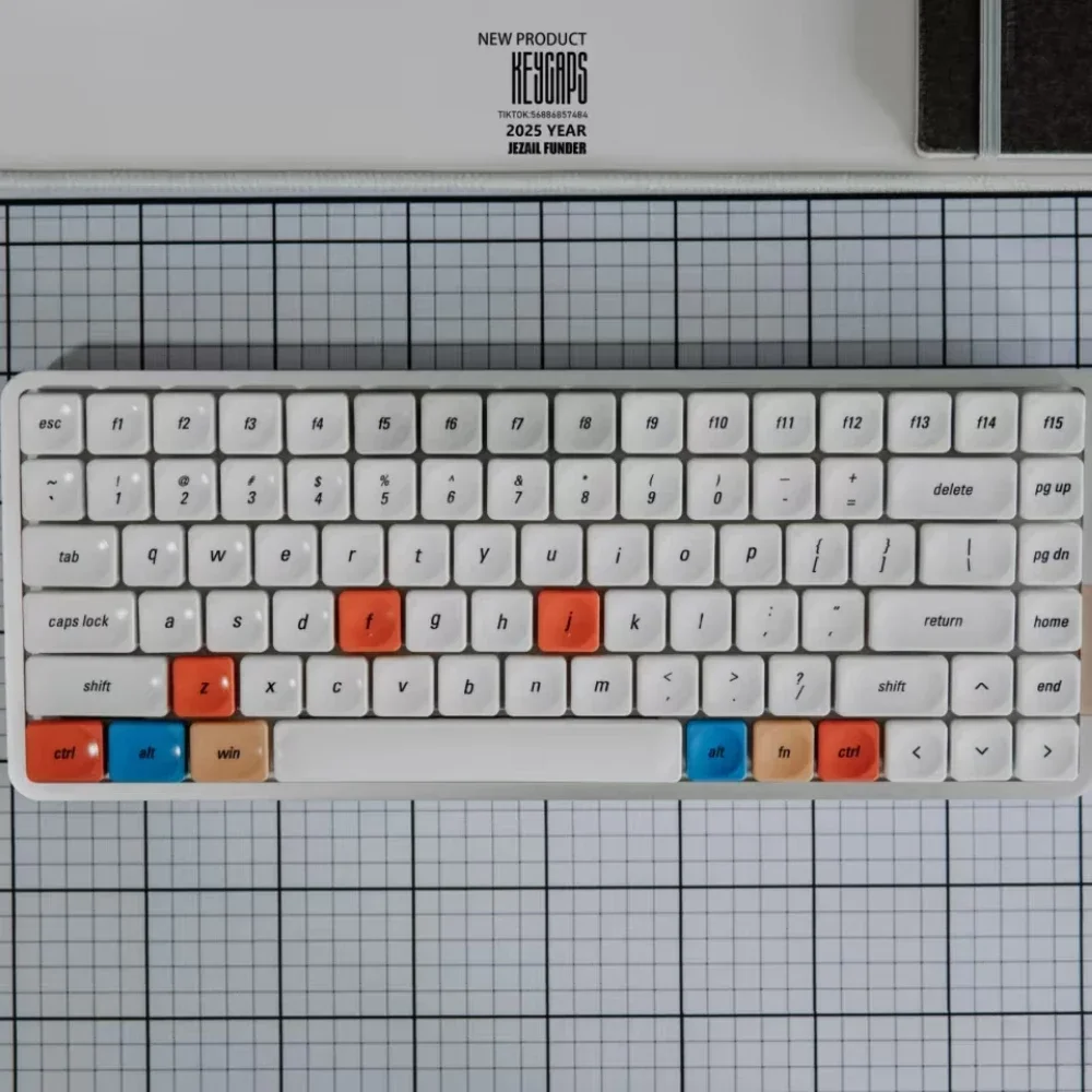 LCK Time Theme Low Profile Keycap Set PBT Custom Ultra-thin  Keyboard Cap Original Office Gaming KeyCap for Mechanical Keyboard