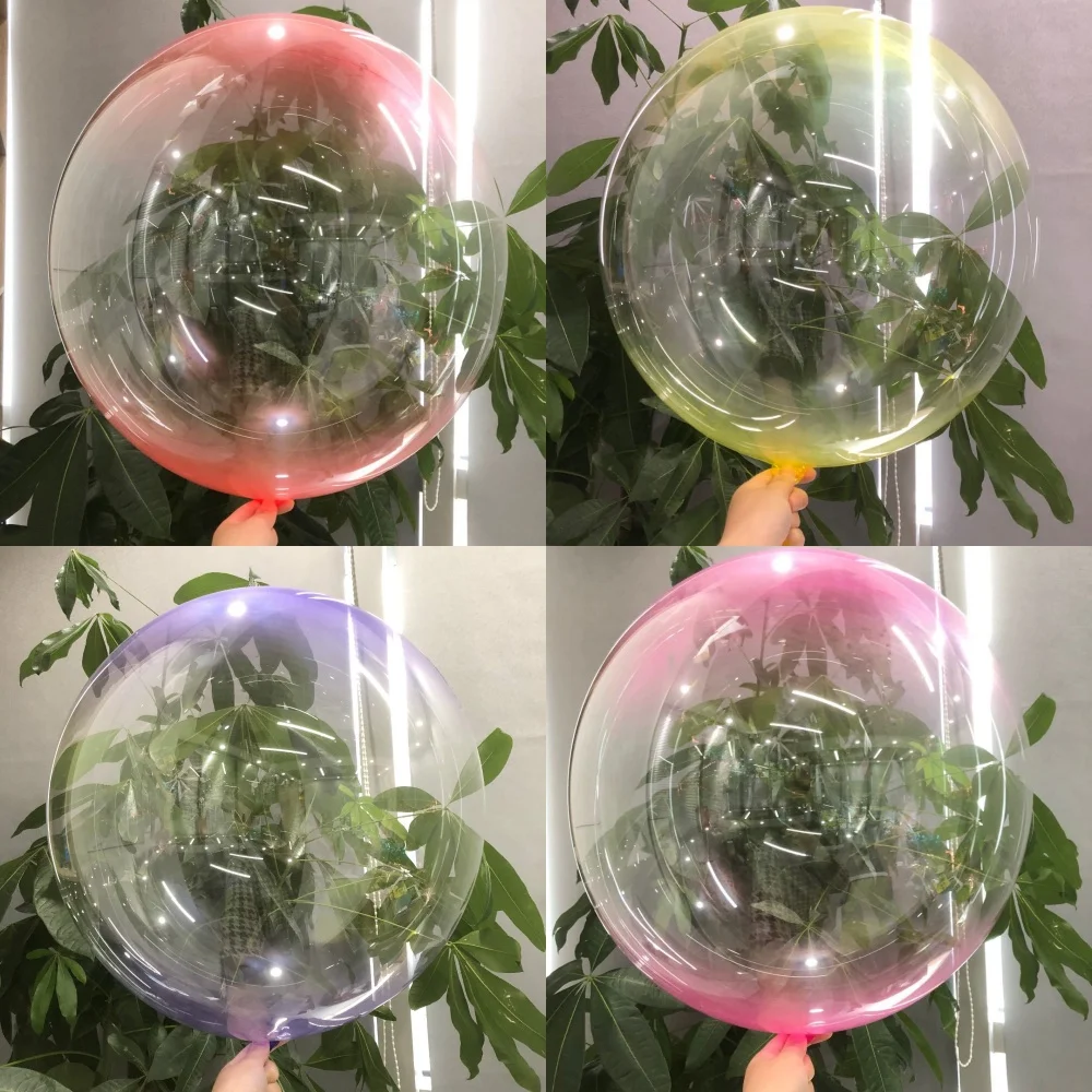 2 Stück 24 Zoll Stretch-Kristall-Farbverlauf-Polka-Dot-Ballons Transparente Ballons für Hochzeit, Party, Heiratsantrag, Geburtstagsdekoration