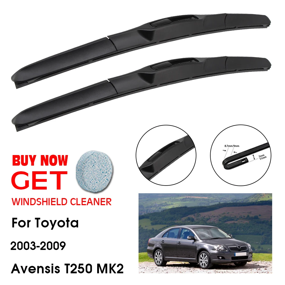 

Car Wiper Blade For Toyota Avensis T250 MK2 24"+16" 2003-2009 Front Window Washer Windscreen Windshield Wiper Blades Accessories