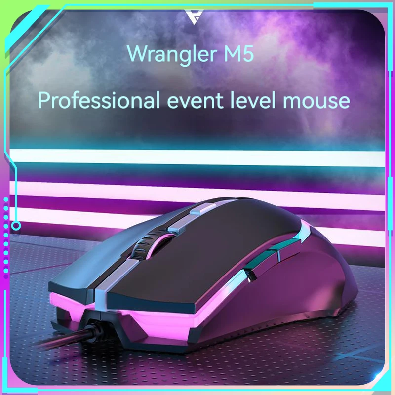 

M5 Wired Mechanical Gaming Mouse 6400dpi Rgb Ergonomics Design 500hz Low Delay Computer Office Laptop Accessorie Pc Gaming Mouse