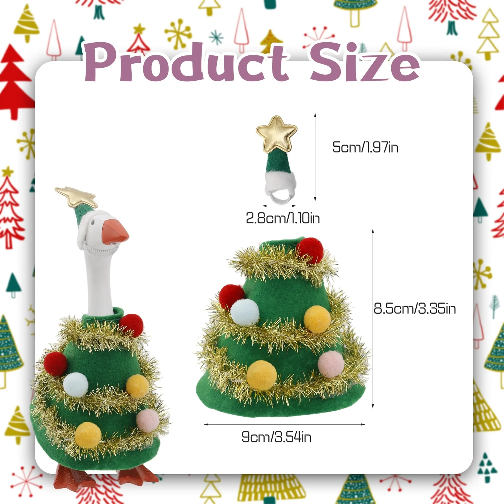 Winter Mini Schreibtisch-Gans Figur 7 Zoll Magnetische Gans Weihnachtsbaum-Kostüm mit Mütze für Enten-Schreibtisch Schlüsselhalter Deko – Detail 1