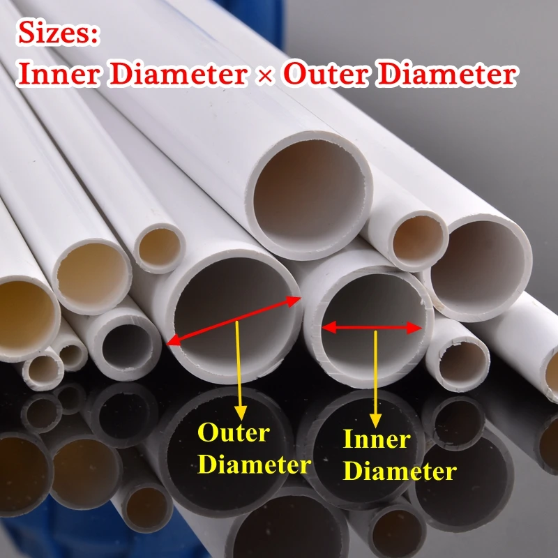 2 قطعة انبوب ماء أبيض بولي كلوريد الفينيل أنبوب بلاستيكي حديقة الري سقي تركيبات خزان حوض السمك زراعة الإطار طول الأنابيب 48-50 سنتيمتر #3