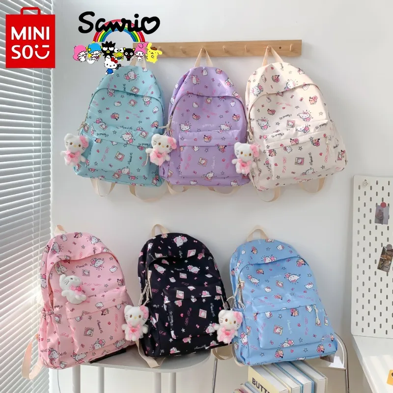 

HelloKitty 2025 New Women's Backpack Fashion High Quality Women's Backpack Solid Color Versatile Large Capacity Student Backpack