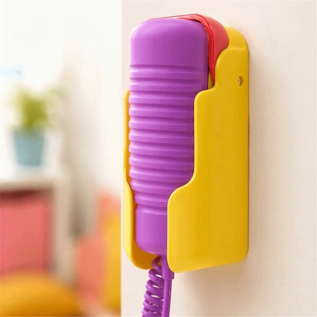 Anti-Drop Wall Mount Bracket Universal Fit Fixed Base Landline Phone Holder Wall Hanging Anti-Slip Telephone Stand