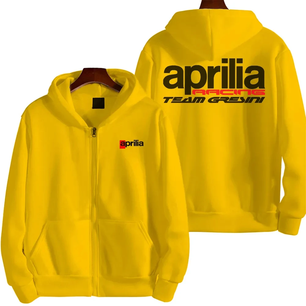 Aprilia Racing Team - Men\'s Zipper Jacket, Comfortable and Durable Outdoor Sportswear, Hooded Sweater, New Product for 2023