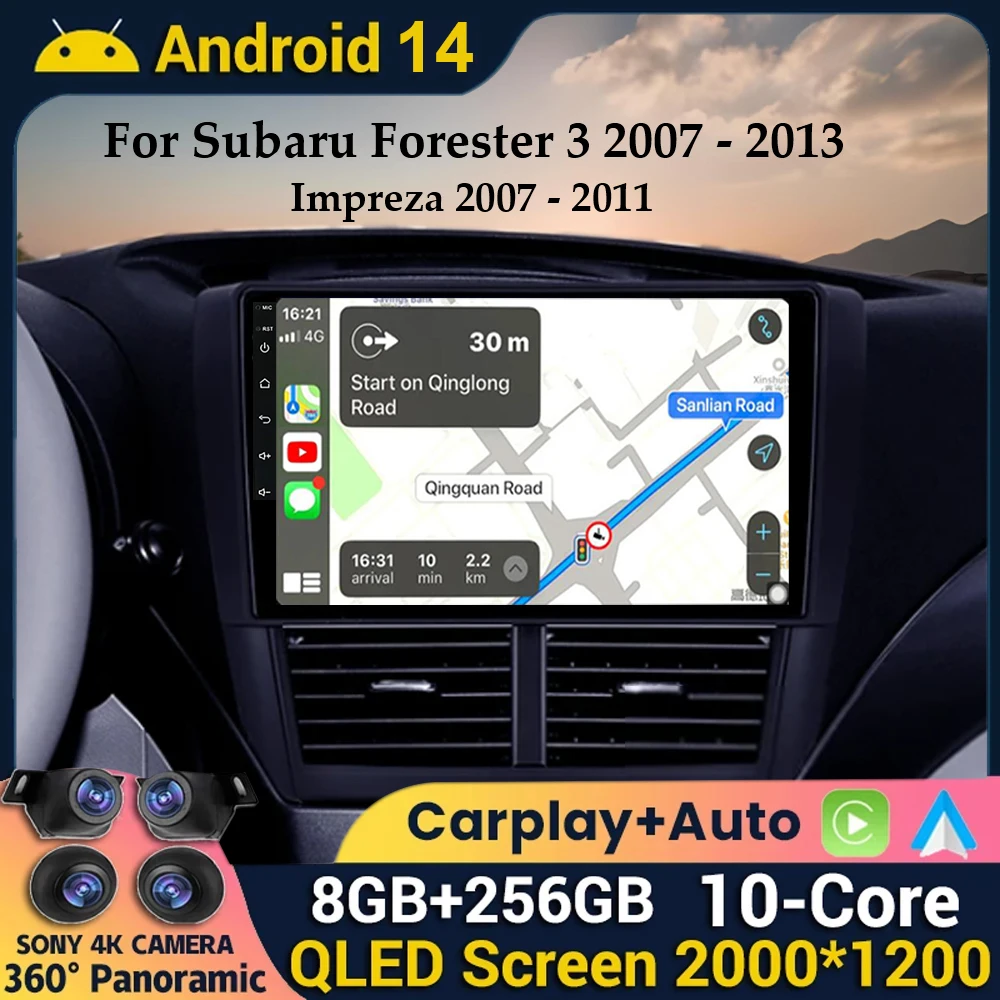 

Android 14 Carplay Car Radio For Subaru Forester 3 SH WRX 2007-2013 For Subaru Impreza GH GE Multimedia Player Stereo Head Unit