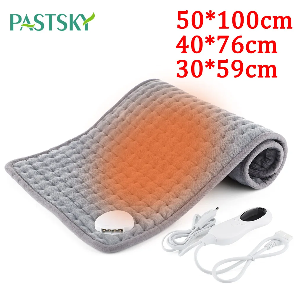 Microplush Electric Heating Therapy Pad Winter Warmer Washable Blanket for Abdomen Waist Back Thermal Mat Pain Relief Brace