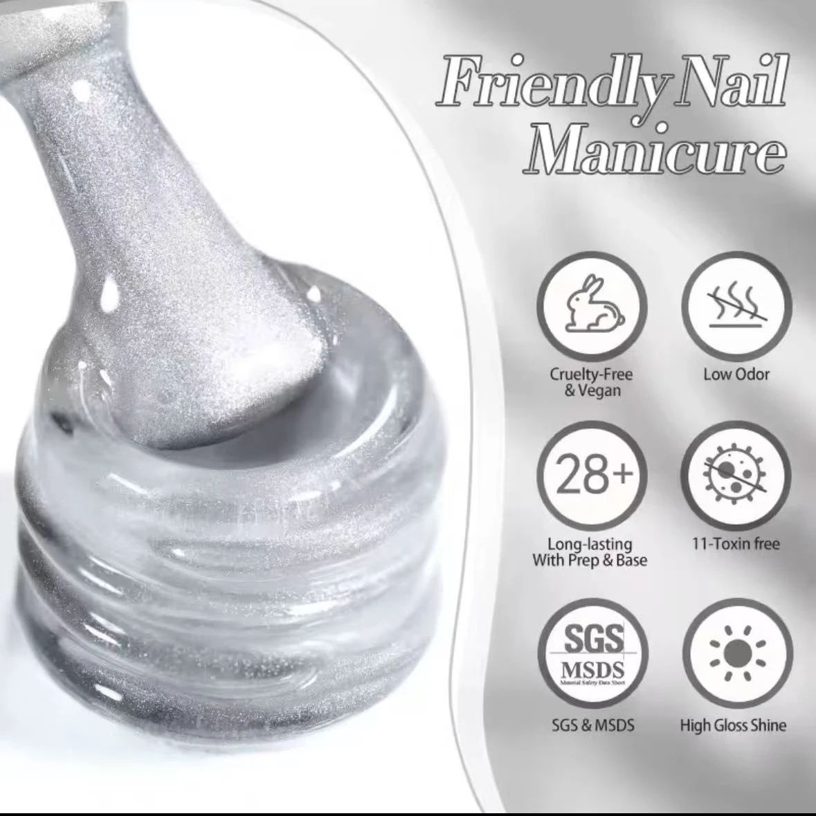 1-9 Stück 10ml Flow Light Weißer Katzenauge-Gel-Nagellack Ultra-Glanz Abziehbarer UV-Gel Spiegel-Glas-Katzenauge Magnetischer Gel-Lack – Detail 5