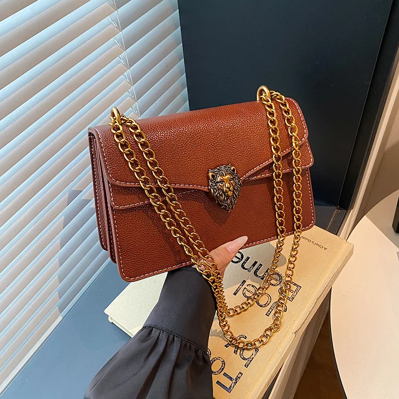 

Premium Square Bag Weighted Chain Strap Purse for Women Luxe Crossbody Tote Textured Shoulder Bag Substantial Day-to-Night Bag​