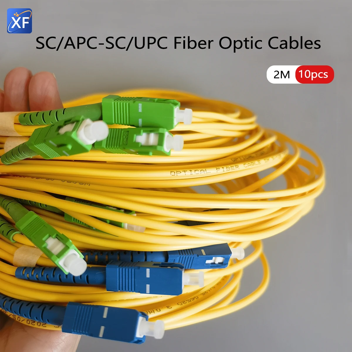 10 قطعة SC/APC-SC/UPC 2 متر 9/125μm داخلي FTTH تمديد كابل البسيط تحويل التصحيح الحبل كابل الألياف Optique عرض خاص