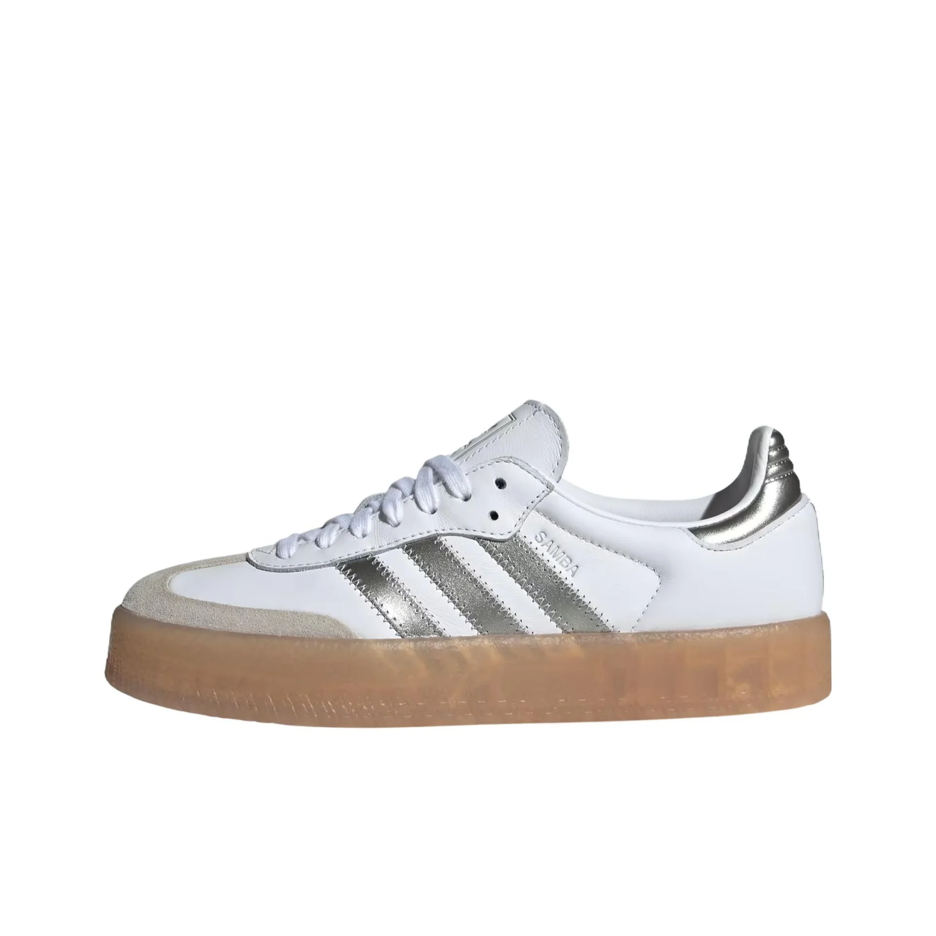Adidas Originals SAMBAE Chaussures de skateboard basses confortables et légères pour femme Blanc Argent