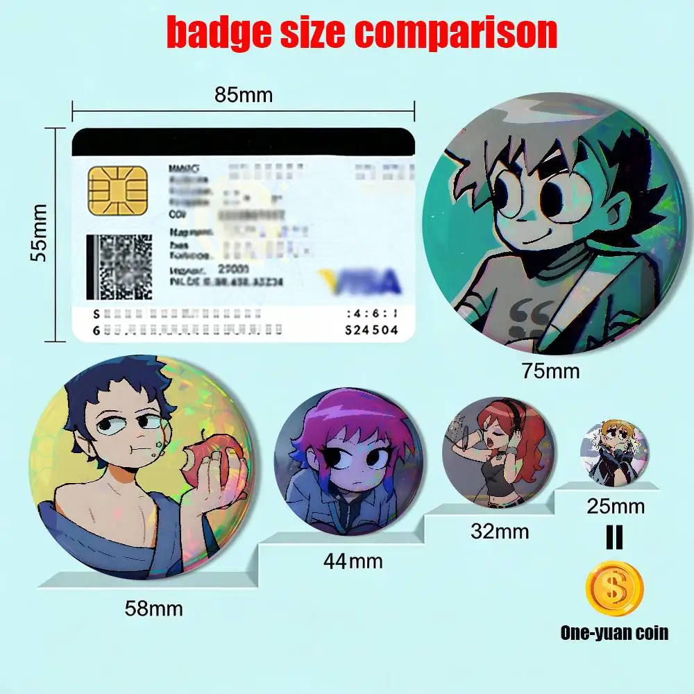 game Envy Adams Scott Pilgrim Creative Round Badge Button Pin Bag Decor Fans Collection Friends Gift Brooch