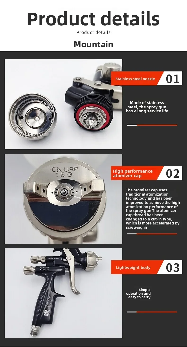 Neue T70 Spritzpistole Direktversorgung Topf Auto Topcoat Spritzpistole hohe Zerstäubung Farbe Blech Spritzpistole