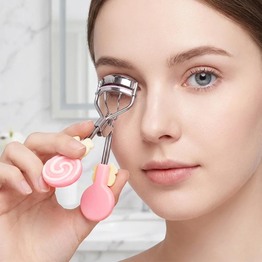 Niedlicher Wimpernformer mit Lollipop-Griff für Natürlich Lange und Haltbare Wimpern, für Anfänger, mit Austauschbarem Klebeband für Alle Augenformen – Detail 7