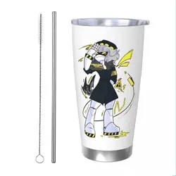 Mordercze drony Tumbler z izolowaną próżniowo grą oznaczenie N filiżanki do kawy ze słomką podróżną na zewnątrz kubek na wodę, 20oz