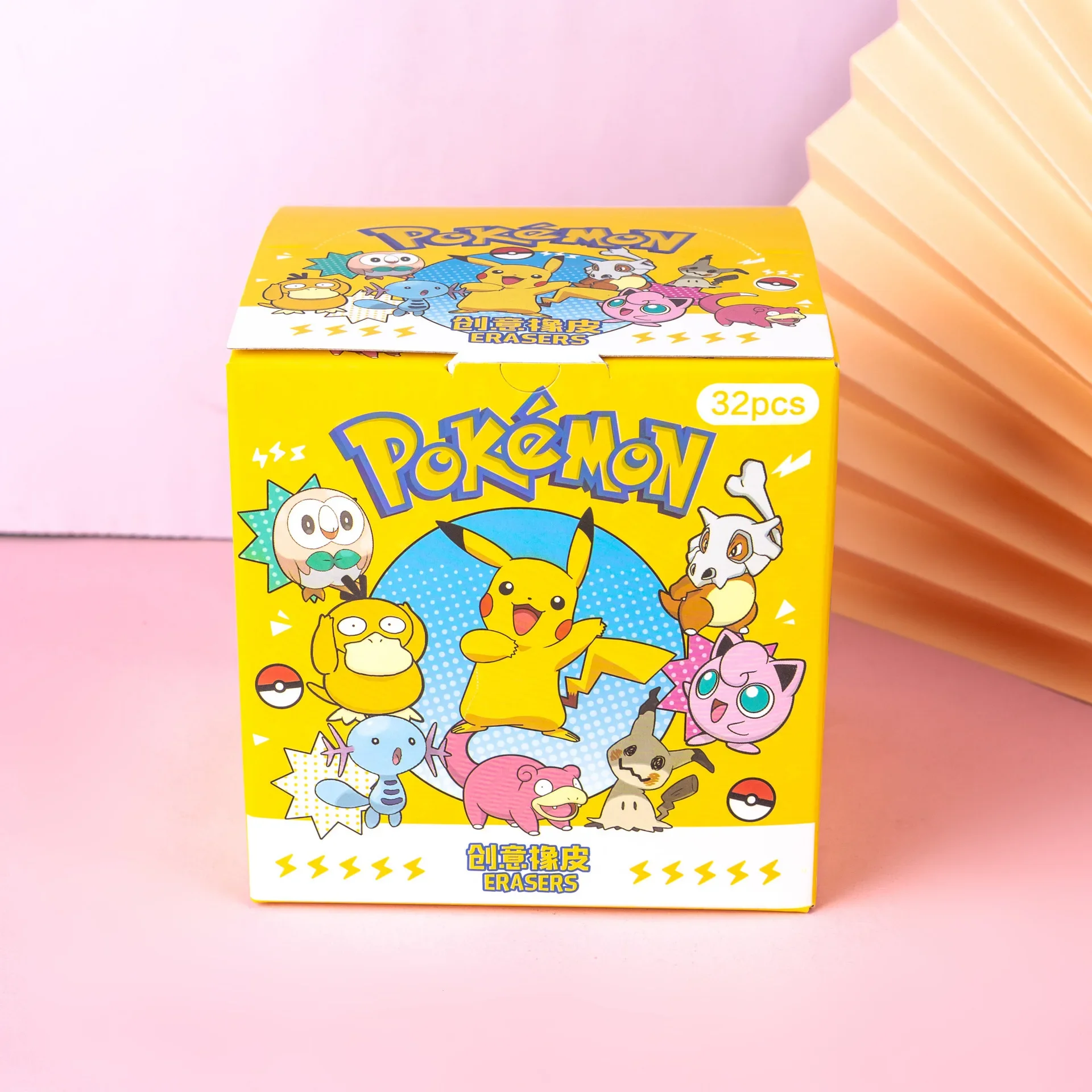 32Pcs Pokemon Pikachu Mystery Eraser Blind Bags Surprise Collectible Erasers Cute Cartoon Stationery for Student Prizes Toy view 4