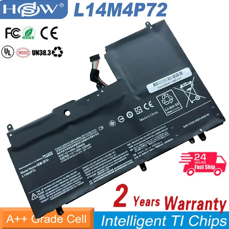 New L14S4P72 Laptop Battery for Lenovo Yoga 3 14 Yoga 700 14ISK Series Yoga3 14-IFI Yoga 3 14-ISE L14M4P72 7.5V 6230mAh